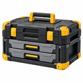 Caja de herramientas 50 x 30 x 32 cm de plástico negro gris y amarillo con 2 cajones