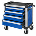 Carro de herramientas 80 x 45 x 95 cm de acero azul con 5 cajones móvil industrial