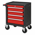 Carro de herramientas 76 x 46 x 97 cm de acero rojo y negro - 5 cajones con cerradura